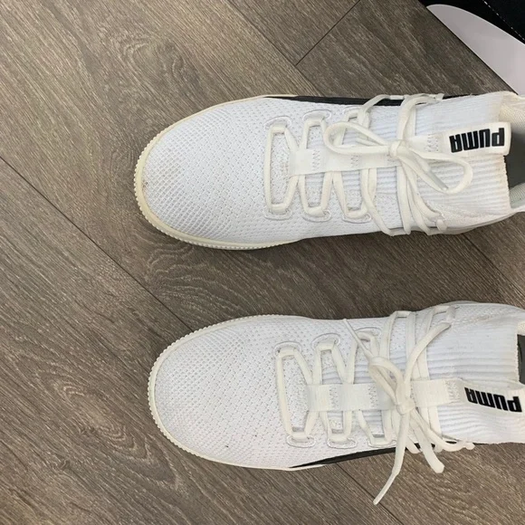 Puma Clyde Court GW Jr Running Shoes Knit Sneakers White Black Size 6.5 - Picture 8 of 14